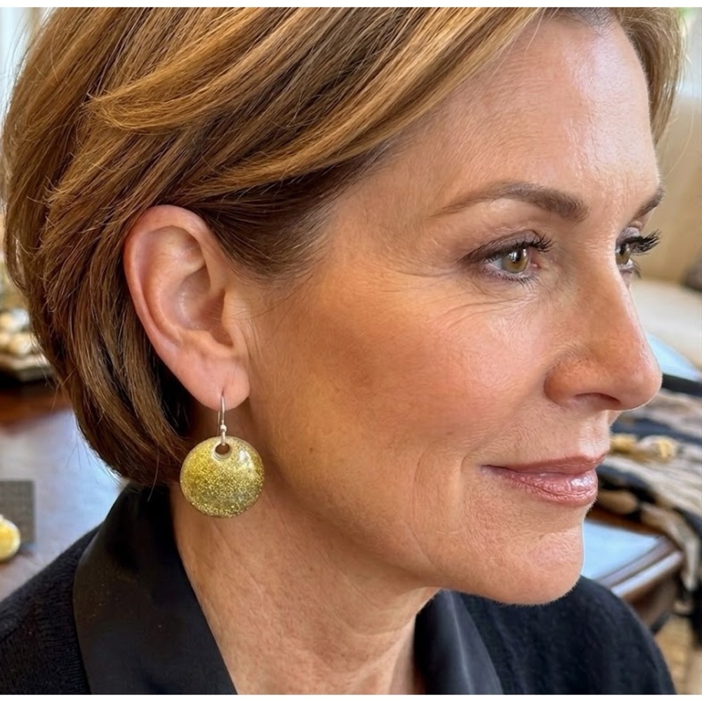 Chico's Elegant Gold Disc Earrings